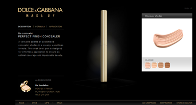 Dolce & Gabbana's make-up Web site