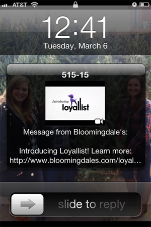 bloomies loyalty sms
