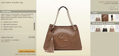 Gucci ecommerce for soho leather shoulder bag