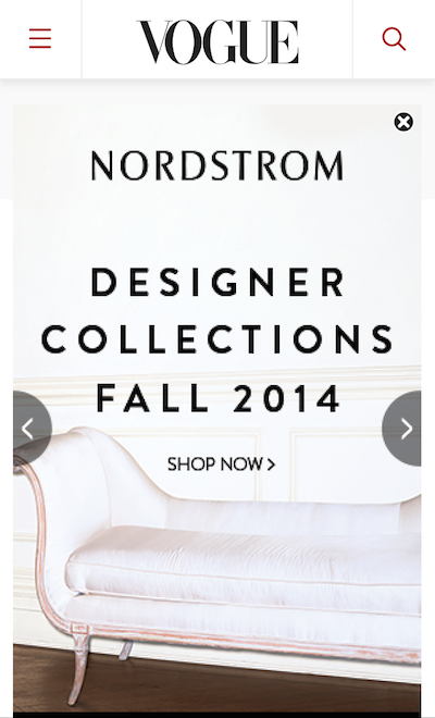 Nordstrom ad Vogue Mobile expanded