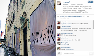 Bergdorf holiday windows 2014 Instagram
