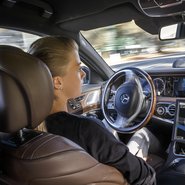 Mercedes autonomously driving car
