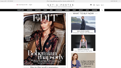 Net-A-Porter homepage Oct 2015