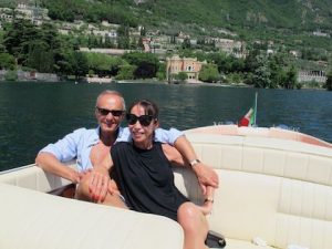 Anthony and Elaine Lassman on Lake Como in Italy, summer of 2016
