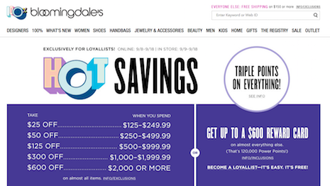 Bloomingdale's makes a point about savings