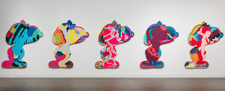 KAWS “FIVE SUSPECTS,” 2016 acrylic on canvas will be displayed at the Yuz exhibition later this March. (Courtesy of Yuz Museum, Private Collection)
