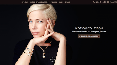 Actress Michelle Williams in the Louis Vuitton campaign for its Blossom jewelry collection. Credits: Louis Vuitton