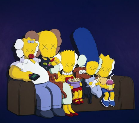 The KAWS: Untitled (Kimpsons), 2004 acrylic on canvas piece is among the works that will be featured at the Yuz Museum. (Courtesy of Yuz Museum, private collection)