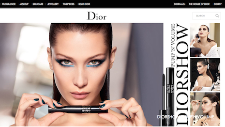 Dior's PC and mobile sites were the fastest-loading among those luxury online destinations monitored in second-quarter 2017 by Catchpoint. Dior Show Pump'N'Volume makeup image credit: Dior