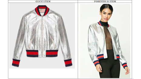 Gucci (left) claims Forever 21's designs are similar to its own, leading to a trademark dispute in the California judicial system. Image credit: Springut Law