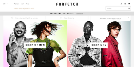 Farfetch's edge over rivals is its wide global footprint for product delivery and also the fact that it does not carry inventory. Image credit: Farfetch
