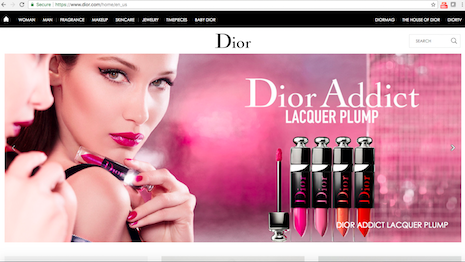 Gloss and substance: Dior U.S. homepage on desktop site. Image credit: Dior