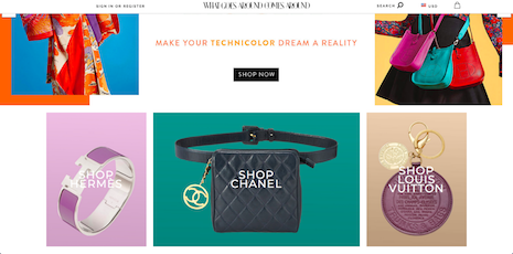 What Goes Around Comes Around Web site with Chanel vintage merchandise. Image credit: What Goes Around Comes Around