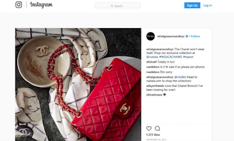 There it is again: Chanel bag shown in What Goes Around Comes Around Instagram post. Image credit: What Goes Around Comes Around Instagram