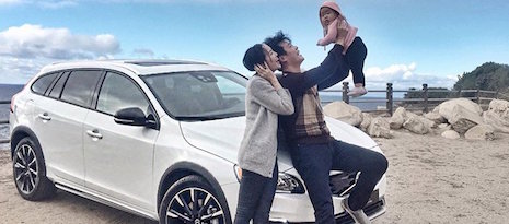 Chriselle Lim with her husband and daughter in the much-talked-about Volvo post Image credit: @chrisellelim