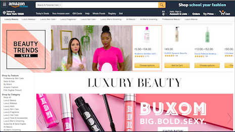 Amazon is wooing luxury brands to sell via its platform, but has not met with much success. That has not stopped the retailer from launching its Luxury Beauty department online. Image credit: Amazon