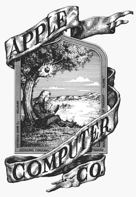 Think late-19th century as inspiration for this Apple logo. Original Apple logo courtesy of Think Marketing Magazine. Copyright Apple