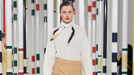 Hermès, like its peers Louis Vuitton, Gucci and Chanel, has not fallen into the transaction luxury business model trap. Seen: Hermès looks from the fall-winter 2020 collection. Image credit: Hermès