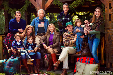 Fashion designer Ralph Lauren and his family personify the lifestyle that his company promotes. Image credit: Town & Country