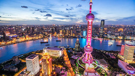 Wide horizon: Shanghai's imposing downtown skyline at night. Image credit: iStockphoto
